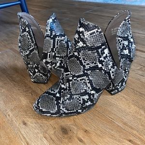Snakeskin booties